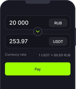 Make the payment in crypto converted to rubles.